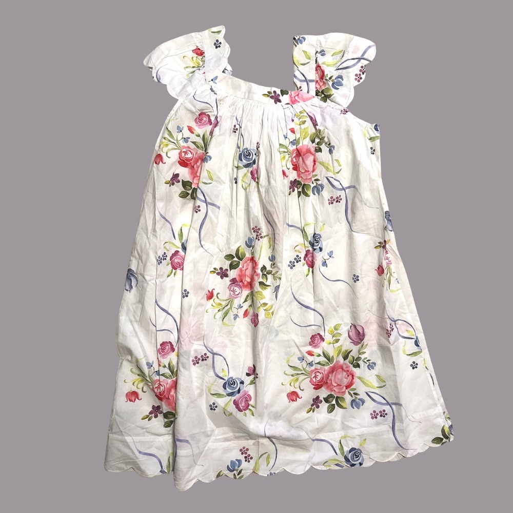 Heidi Carey Lila Rose Floral Cap Sleeve Nightgown White Pink Blue Small NEW
